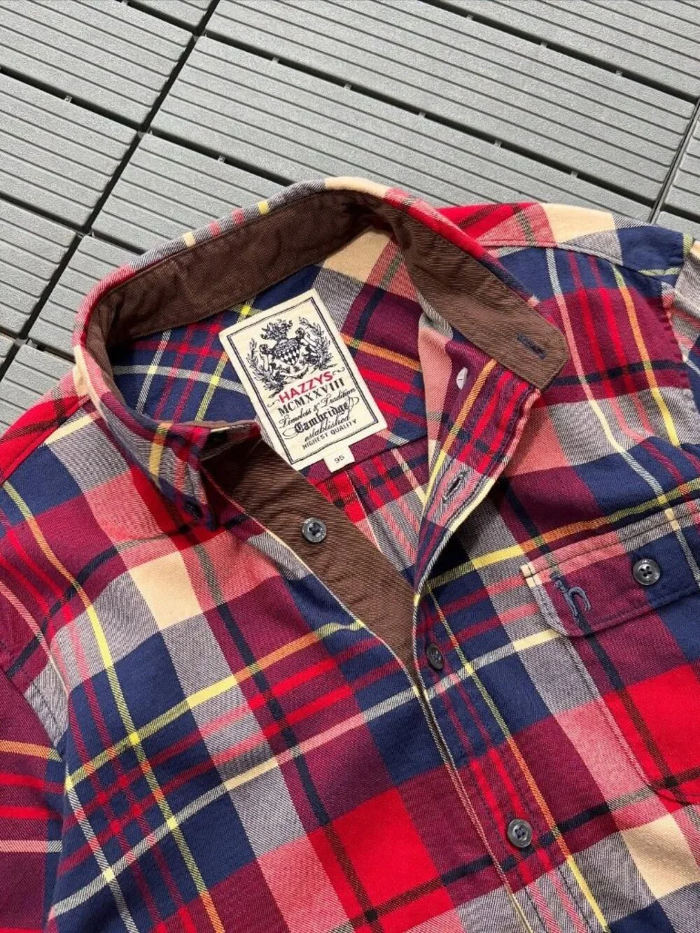 Classic Red Plaid Flannel Button-Up Shirt - Picture 2 of 4